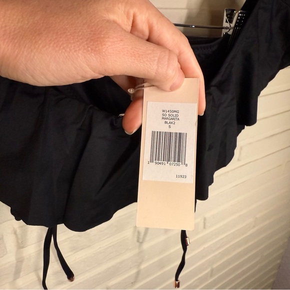 Eberjey Black So Solid Off the Shoulder Bathing Suit, Women’s Size Small - Picture 4 of 7